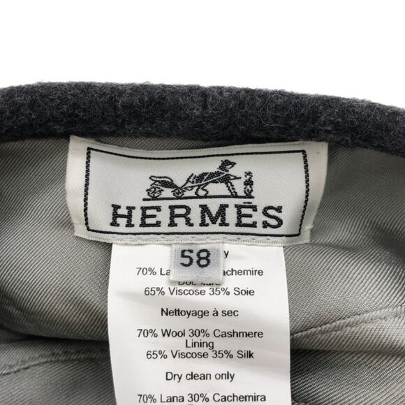 Hermes Wool Cashmere Beret Gray 58 main image 5